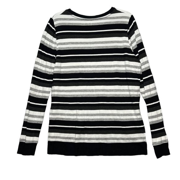 Marc New York Top Womens XL Black White Gray Long Sleeve Crew Neck Pullover Swea - Picture 10 of 10